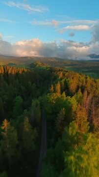 The breathtaking aerial view of beautiful Tantra mountains and landscape around