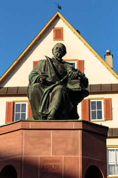 Front view of Johannes Kepler monument in Weil der Stadt, birthplace of the renowned astronomer in Germany.
