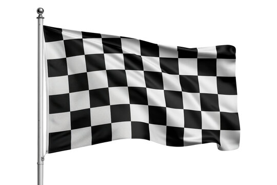 Checkered finish flag attached to a pole