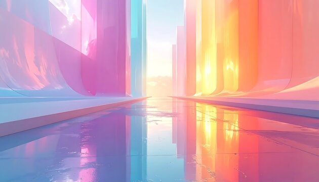 Abstract digital art with vibrant colorful light streaks.