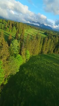 The breathtaking aerial view of beautiful Tantra mountains and landscape around