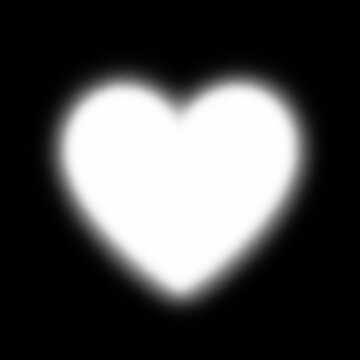 Heart shape spotlight effect with black shadow overlay and soft glowing white center for romantic photo design