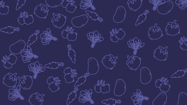 Vegetables including carrots and broccoli create a nutritious pattern for healthy diet themes.