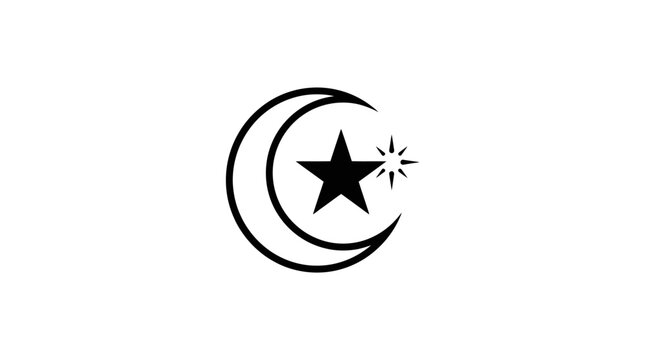 Crescent moon star symbol
