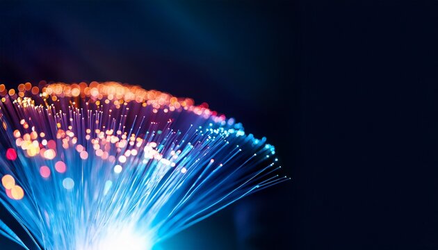 fiber optic broadband telecommunication concept showcasing the speed and reliability of high speed internet access provided through optical fibers photography with copy space for text