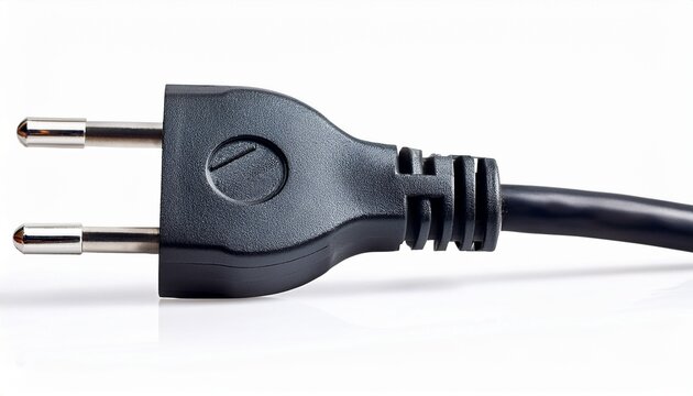 electric plug with cable and wire isolated on white or white background