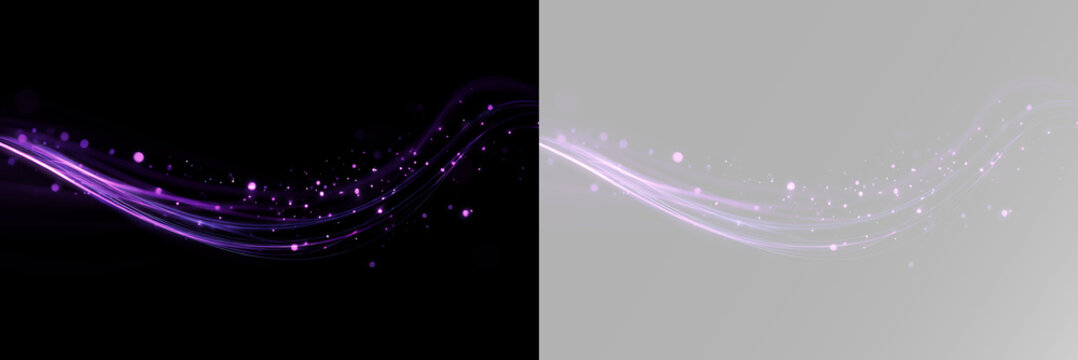 Elegant light wave with luminous particles creating a magical flowing abstract effect