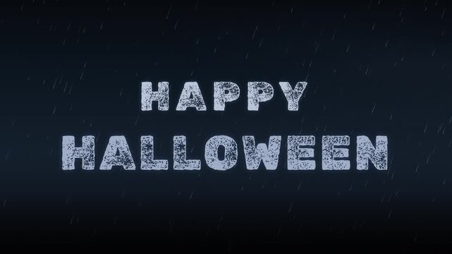 Happy Halloween text animation on dark grunge background