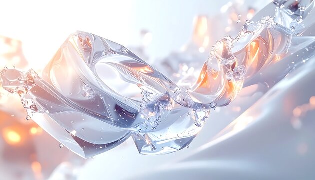 Abstract digital art swirling colorful fluid waves.