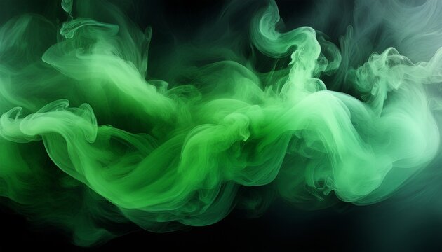 Green Smoke Cloud On Black And White Backgrounds Ethereal Emerald Vapor Texture Mystical Mint Fog Effect For Creative Design Overlays