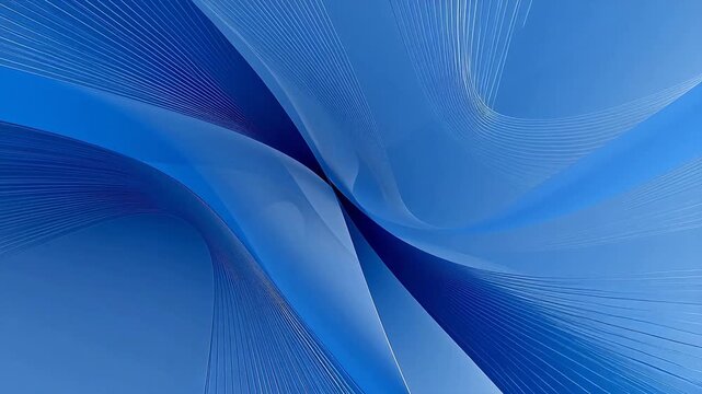 Blue and white abstract curved lines