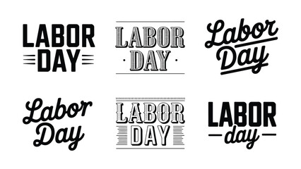 Obraz premium Creative labor day typography designs with various stylish fonts and layouts