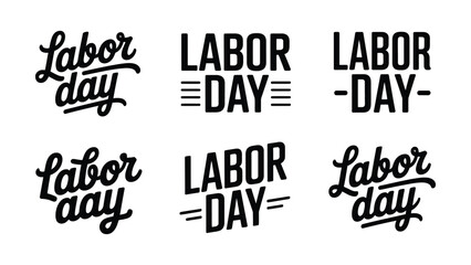 Obraz premium Creative typography styles showing labor day text variations on transparent background