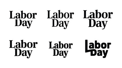 Fototapeta premium Various stylized typography designs for Labor Day celebration text graphics