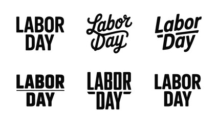 Obraz premium Various stylized typography designs for labor day celebration text graphics
