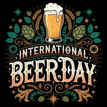 Celebrate international beer day with a frothy glass of amber ale under a neon glow arch