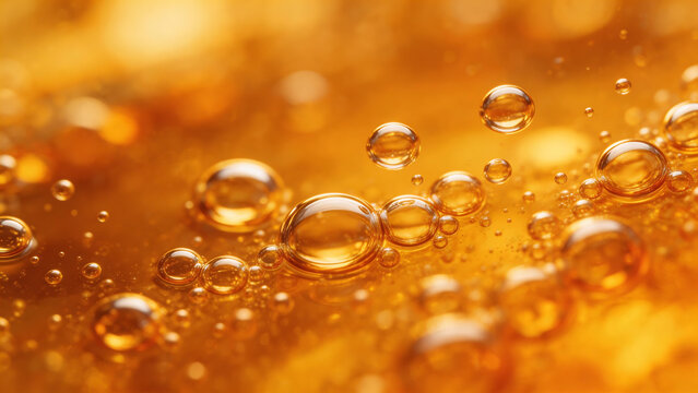 Bubbles in golden liquid