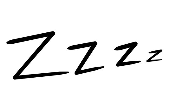 Hand drawn Zzz sleep symbol isolated on white background.