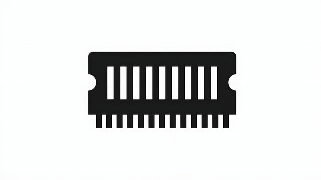Black RAM module icon on white background