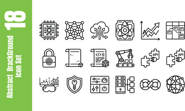 set of green eco icons Technology