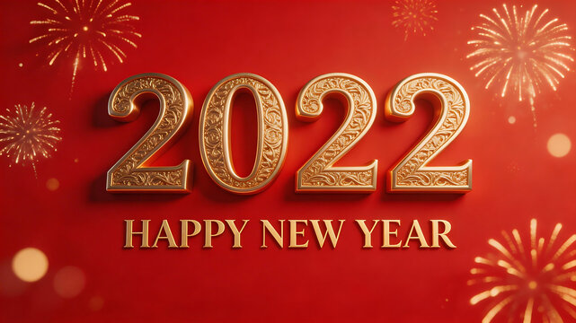 2022 New Year celebration with fireworks