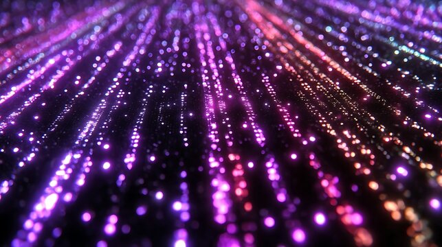 Sparkling diamond pattern with purple and white lights on dark background