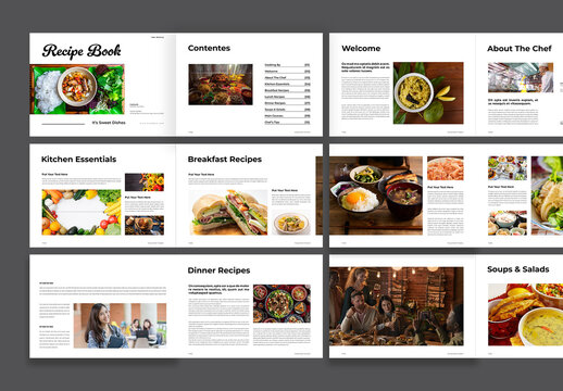 Recipe Book Brochure Template Design
