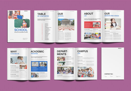 School Education Brochure Template Design
