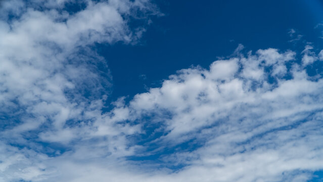 Blue Sky with White Clouds Natural Cloudscape Background
