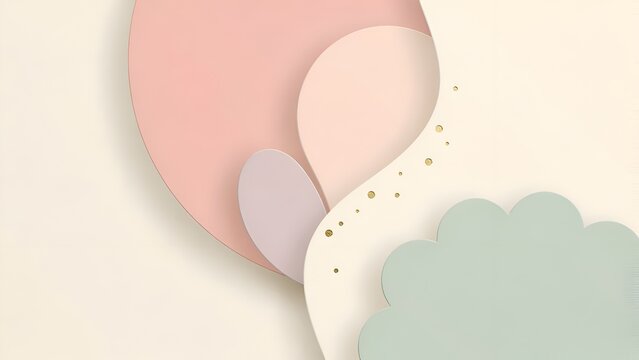 Abstract paper shapes in pastel colors a decorative background composition