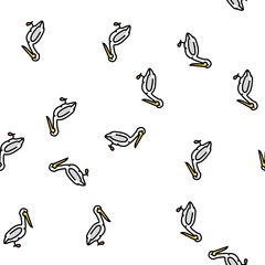 Fototapeta premium pelican bird vector seamless pattern pelican bird sign illustration