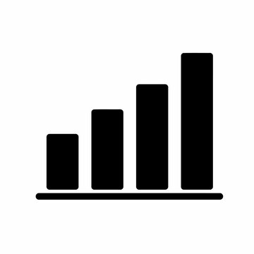 Vector illustration of bar chart growth icon business analytics graph isolated on white background