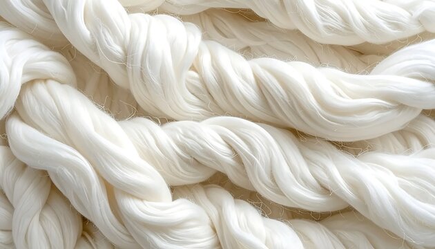 Close up of neatly folded white cotton bed linens.
