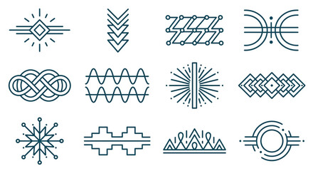 Abstract geometric decorative design elements collection minimalist style © upeh