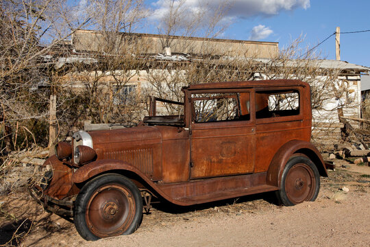 Abandoned Vintage Car on Route 66 in Arizona