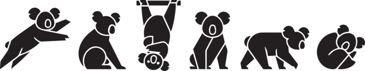 A set of koalas. Hand drawn vector illustration © Михаил Н
