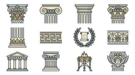 Classical architectural elements collection © Akun