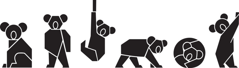 A set of koalas. Hand drawn vector illustration © Михаил Н