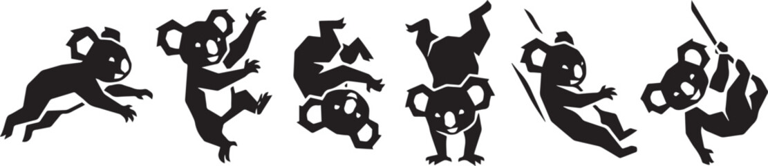 A set of koalas. Hand drawn vector illustration © Михаил Н