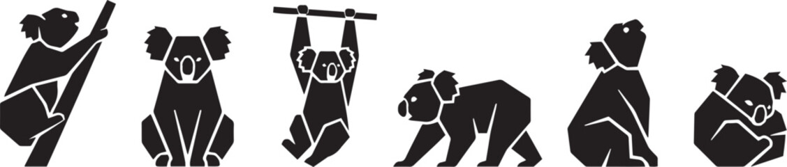 A set of koalas. Hand drawn vector illustration © Михаил Н