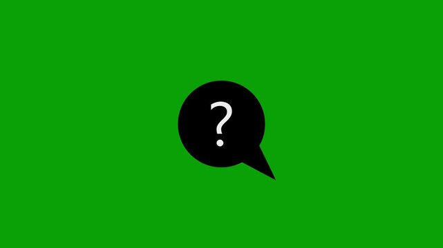 Question Mark in Speech Bubble Icon on green Background for FAQ, Help, and Support Concept animation...