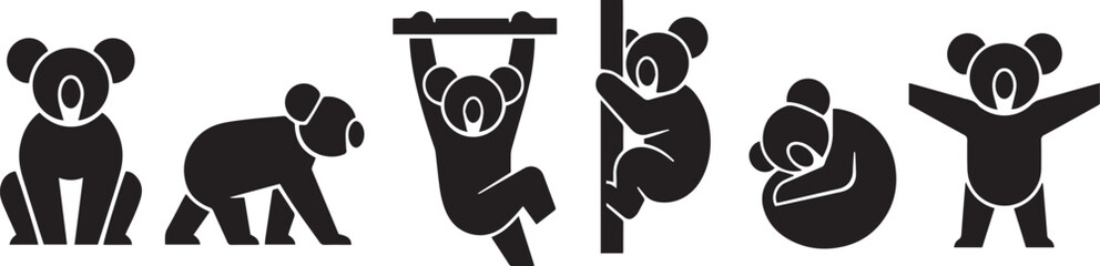 A set of koalas. Hand drawn vector illustration © Михаил Н