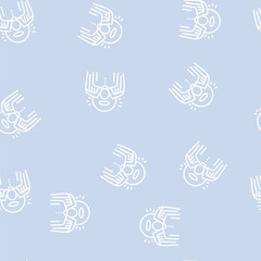 Fototapeta premium angel christianity vector line seamless pattern angel christianity sign illustration