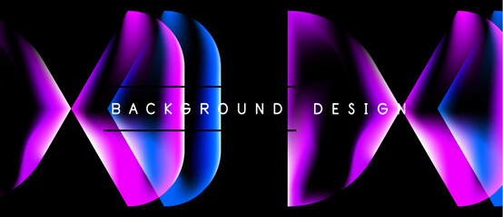 Abstract fluid shapes, vibrant magenta, blue hues. Dark background creates striking visual contrast. Modern design element. © antishock