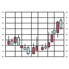 Fototapeta premium Stock market candlestick chart. Financial trading graph showing bullish market recovery.