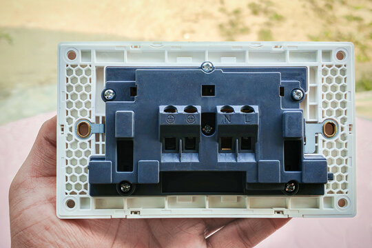 Rear view of 6 pin multi electrical socket wiring terminals