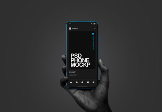 Phone Mockup - Hand Holding Android Phone