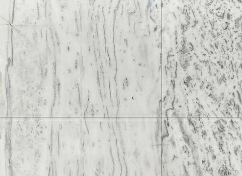 Luxury White Marble Tile Texture with Grey Veins for Hotel Lobby Interior Design