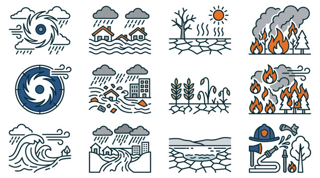 Weather and natural phenomena illustrations.