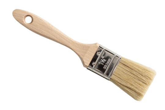 New paint brush with wooden handle cut out